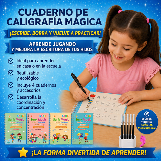 Set de cuadernos mágico caligrafia