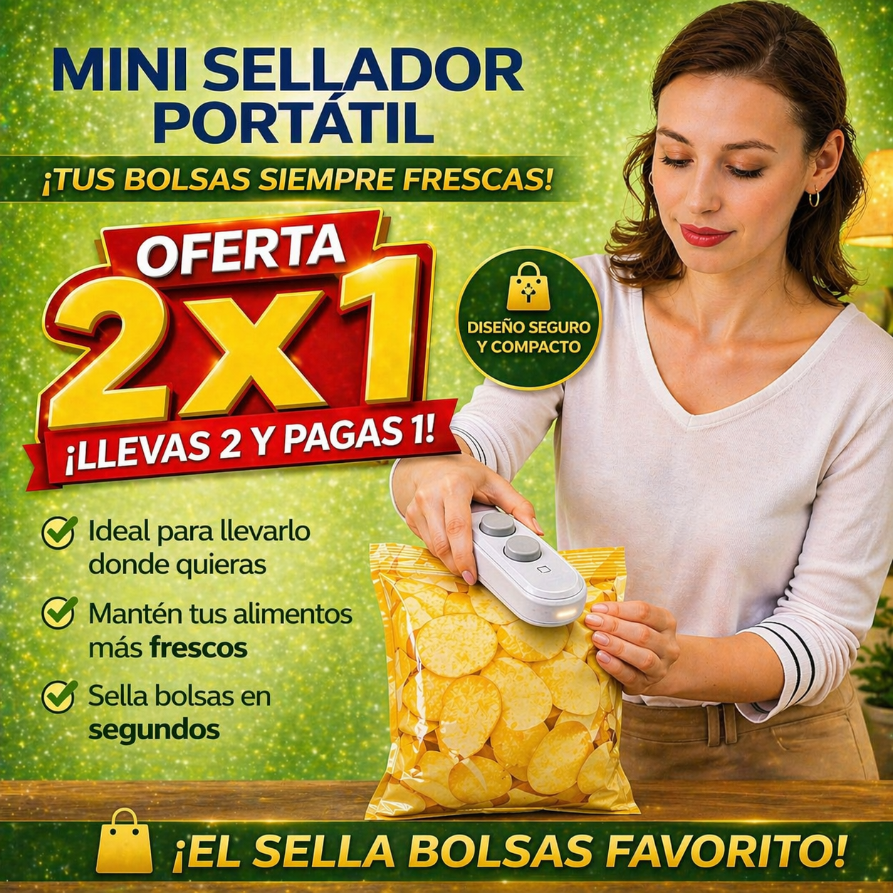 Mini sellador portátil 2X1