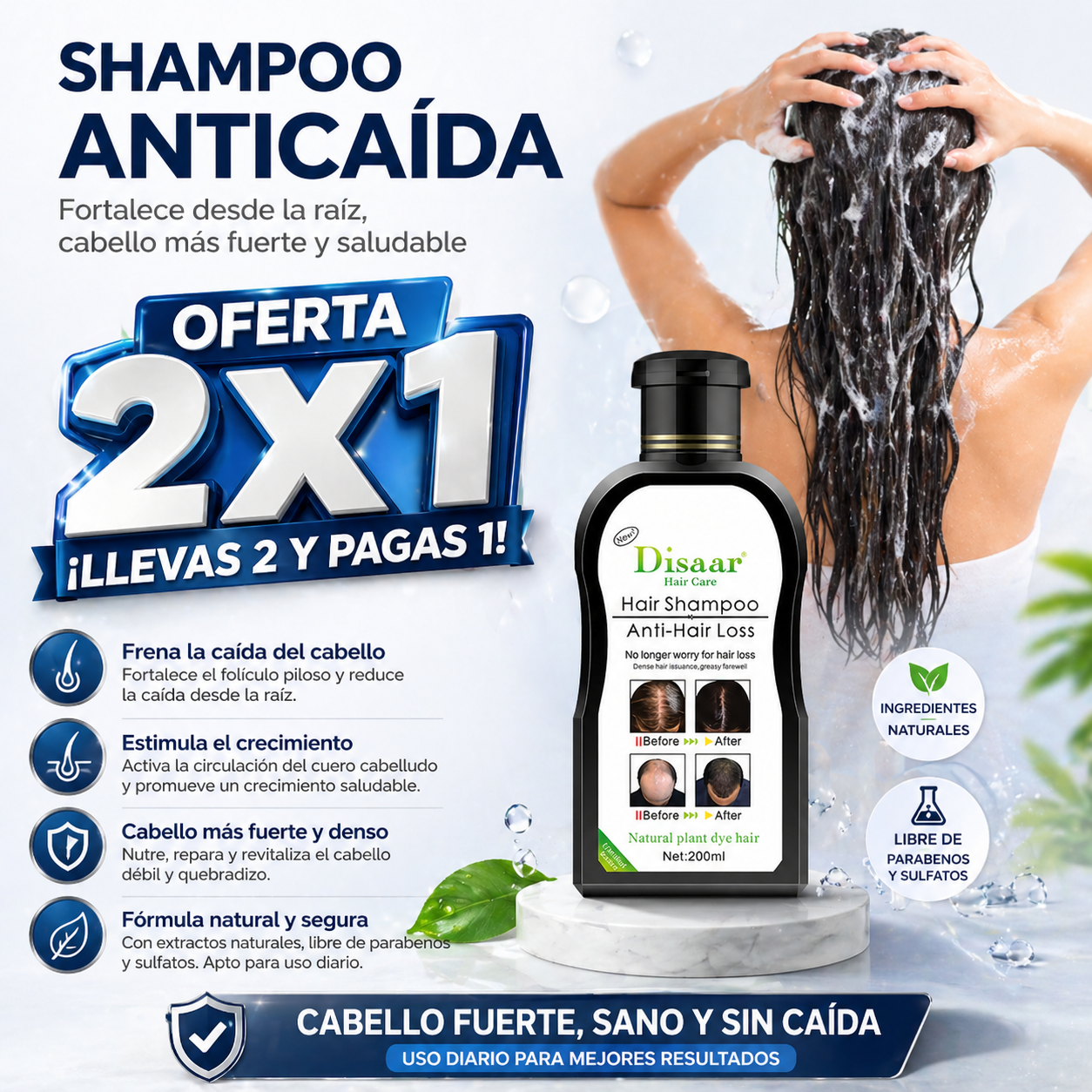 Shampoo Anticaída Hair Care Disaar 200 ML