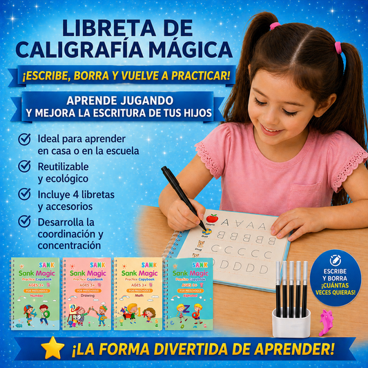 Set de libretas mágicas caligrafia